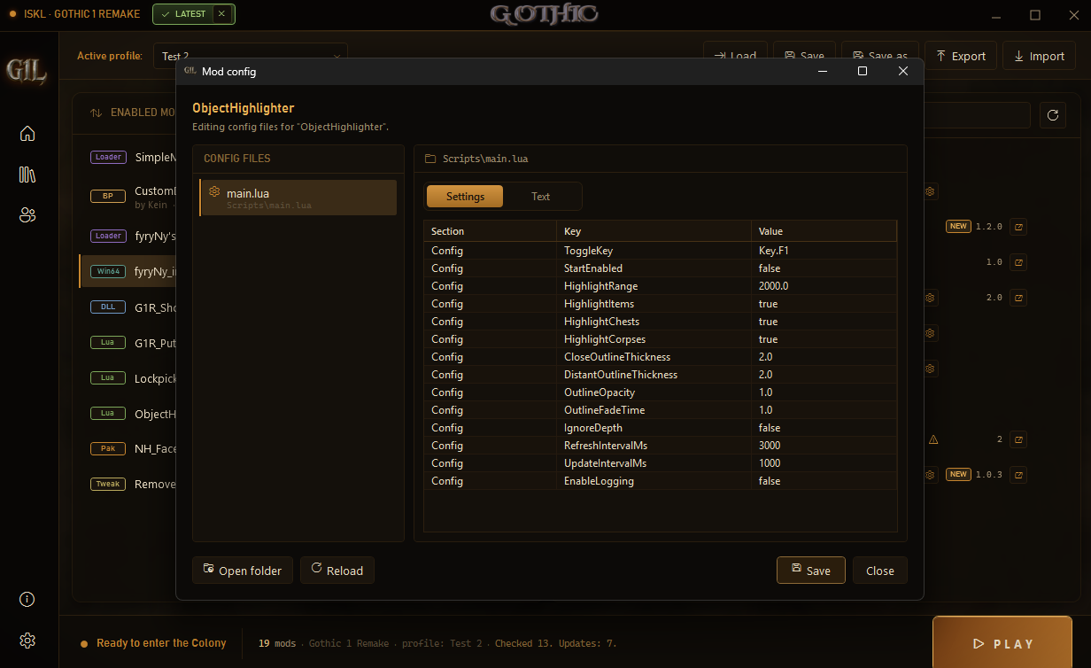 Config editor